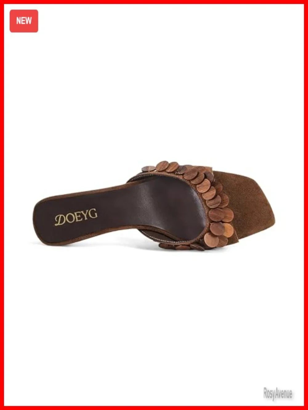 Faux Suede Kitten Heel Square Toe Slide Sandals